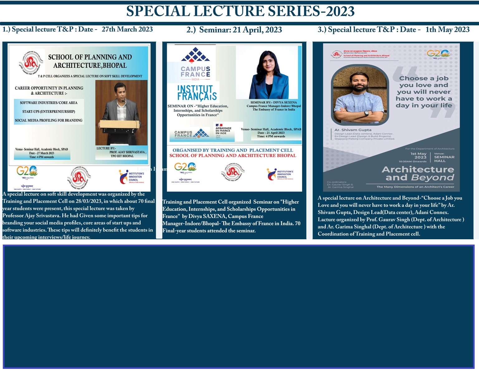 Training and Placement Slider